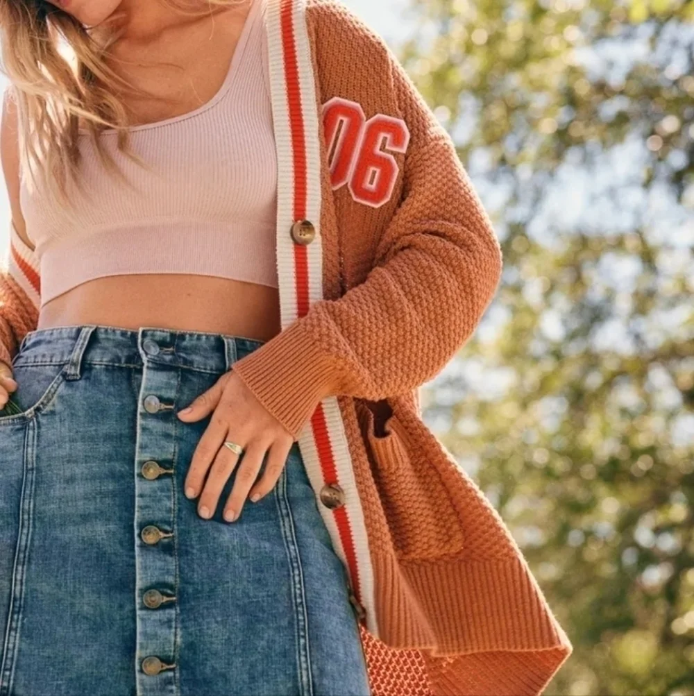 New Aerie Oversized Hazel Varsity Cardigan NWOT Medium